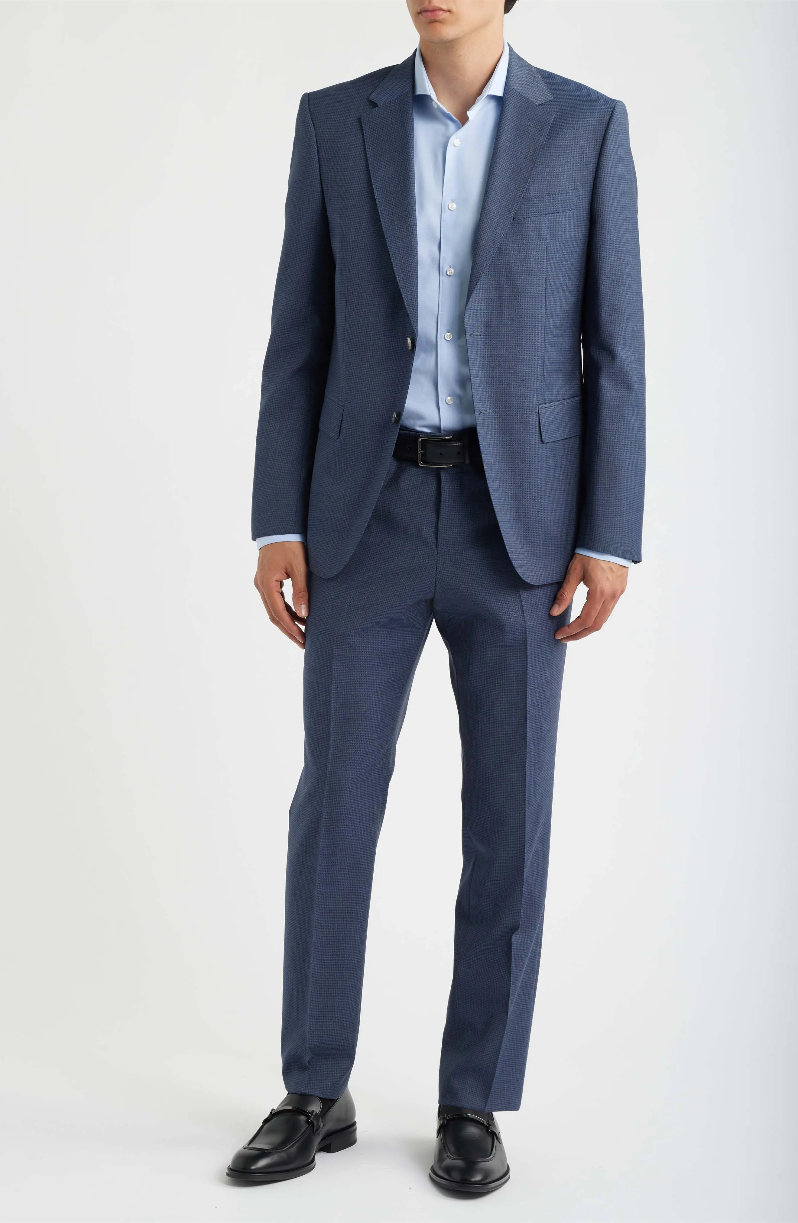 Huge Slim Fit Navy Microcheck Virgin Wool Suit (Men) | Nordstrom | Nordstrom