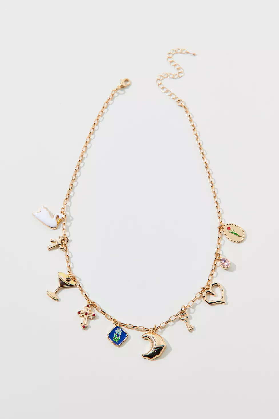 Danika Enameled Charm Necklace | Urban Outfitters (US and RoW)