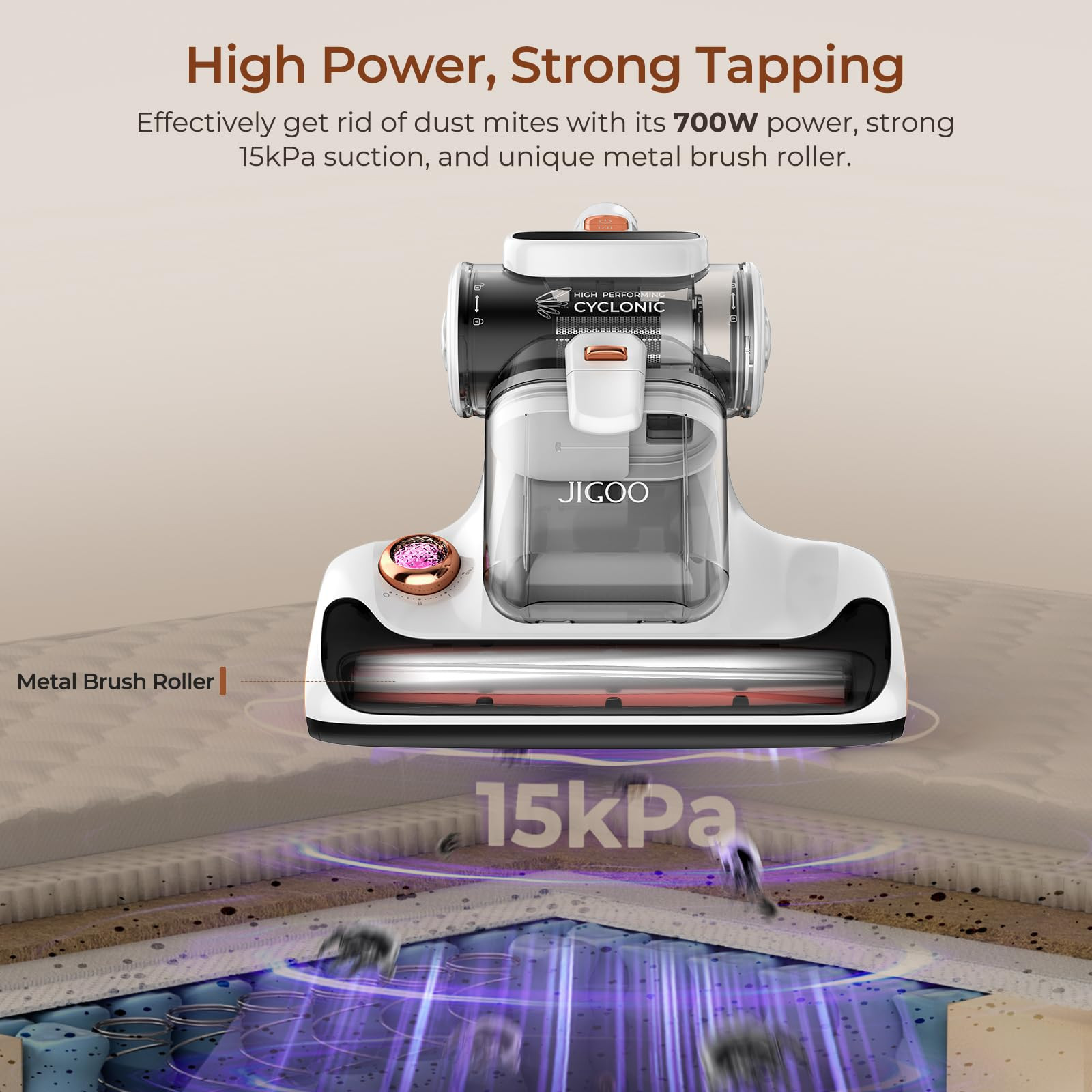 Mattress Vacuum Cleaner with UV-C Light, 15Kpa Suction 700W Powerful Double-Cup Handheld Vacuums,... | Amazon (US)