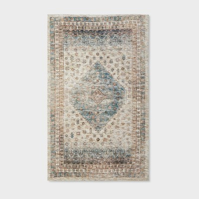 3'x5' Light Distressed Diamond Persian Style Rug Neutral - Threshold™ designed with Studio McGee | Target
