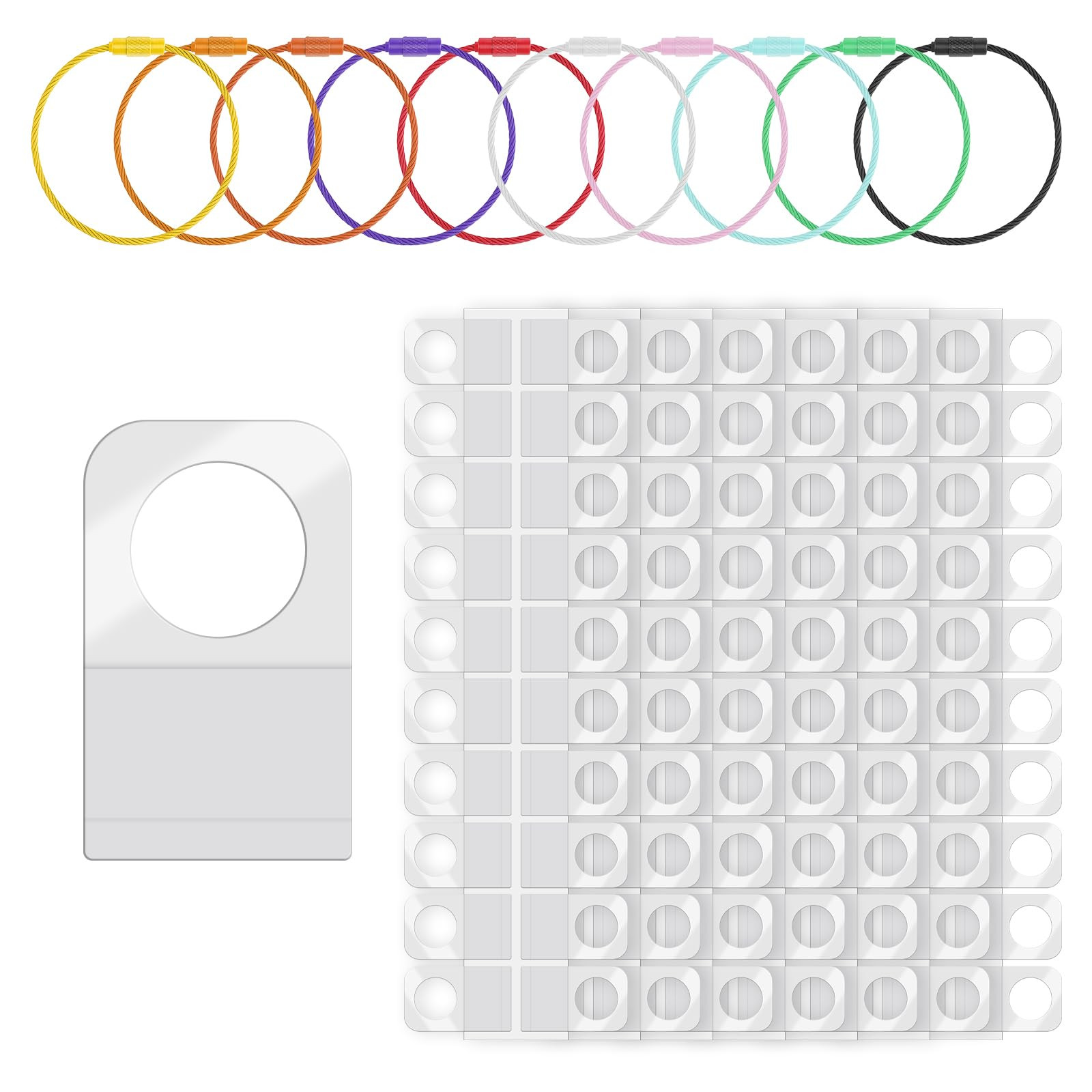 Card Holder for Yoto Cards 200 Pcs Self-Adhesive Hang Tabs with 10 Pcs Stainless Steel Ring Loops... | Amazon (US)