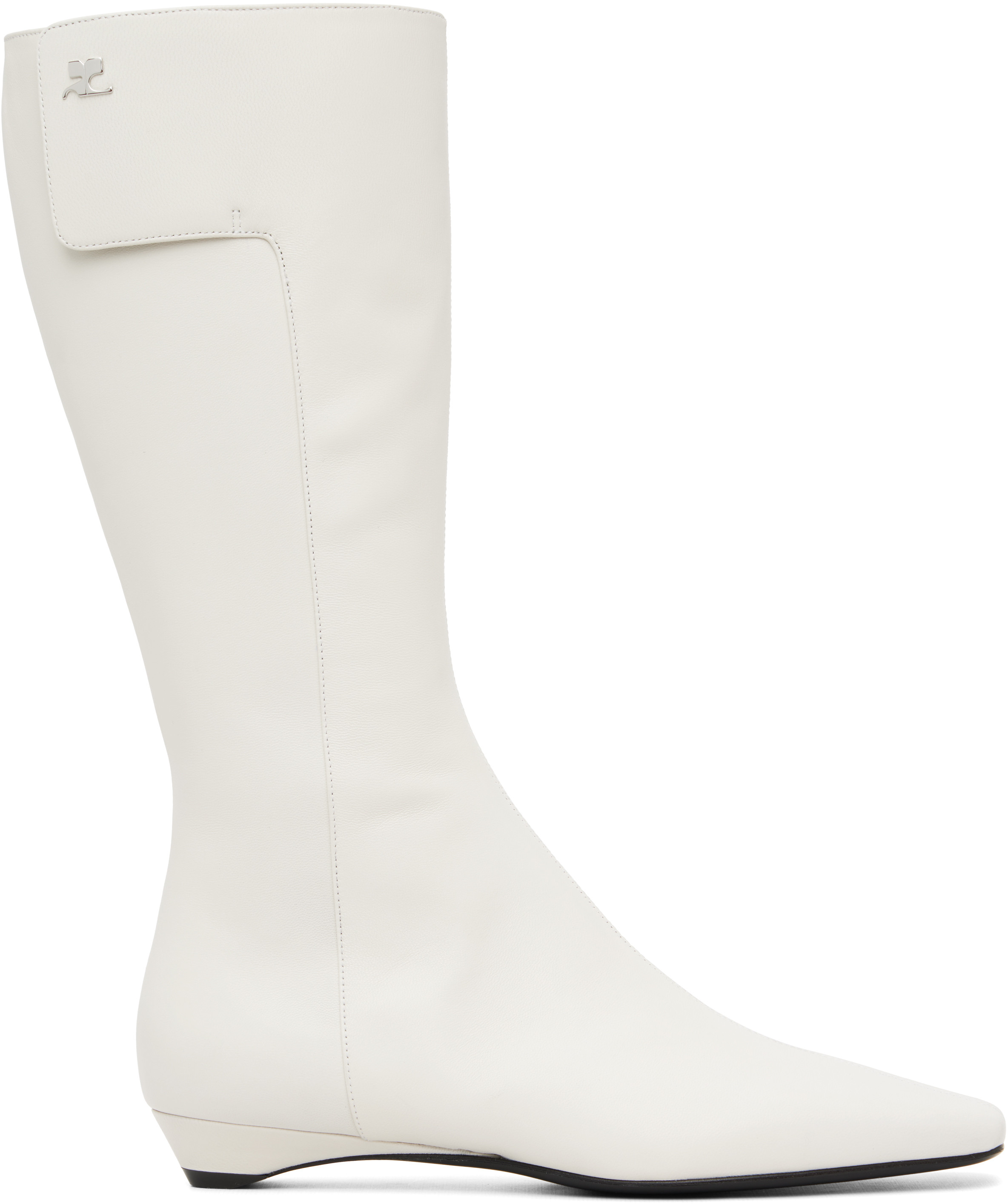 Courrèges White Heritage Flat Tall Boots | SSENSE