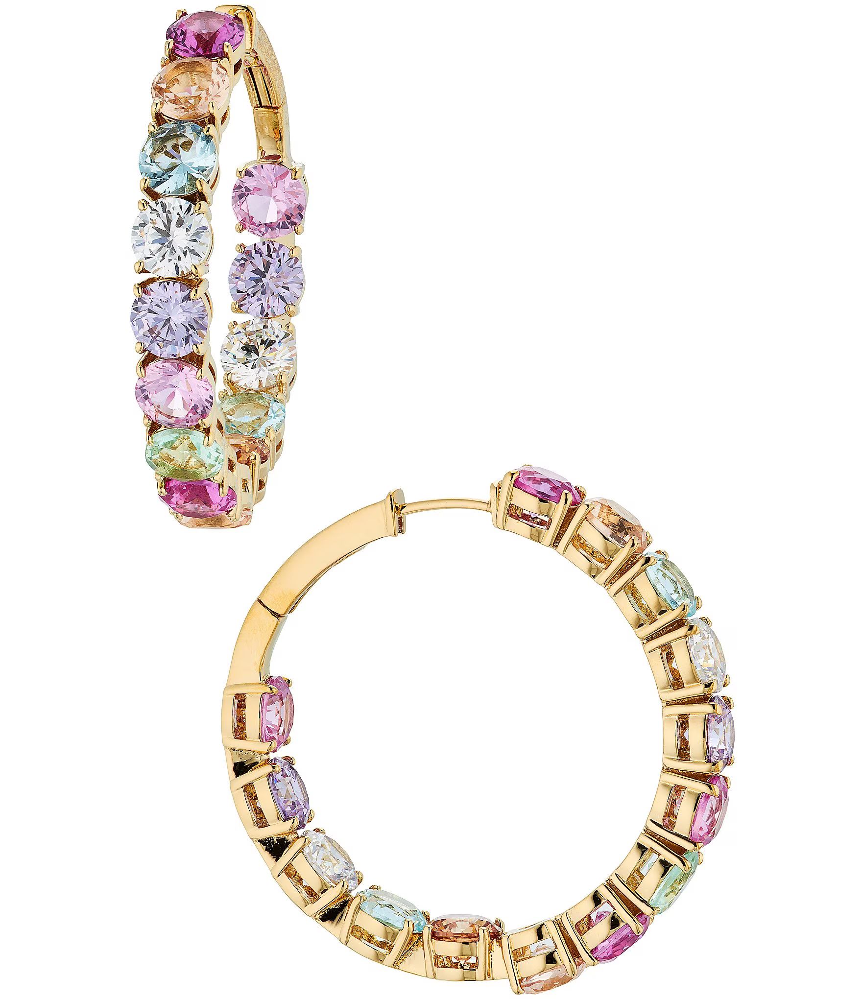 Nadri Candy Crush Crystal Gold Plated Brass Hoop Earrings | Dillard's | Dillard's