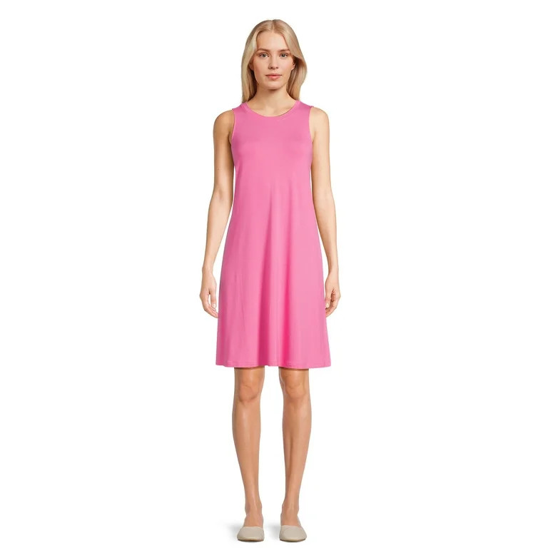 Time and Tru Women's Sleeveless Knit Swing Dress, Sizes XS-XXXL | Walmart (US)
