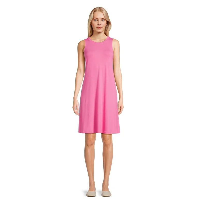 Time and Tru Women's Sleeveless Knit Swing Dress, Sizes XS-XXXL - Walmart.com | Walmart (US)
