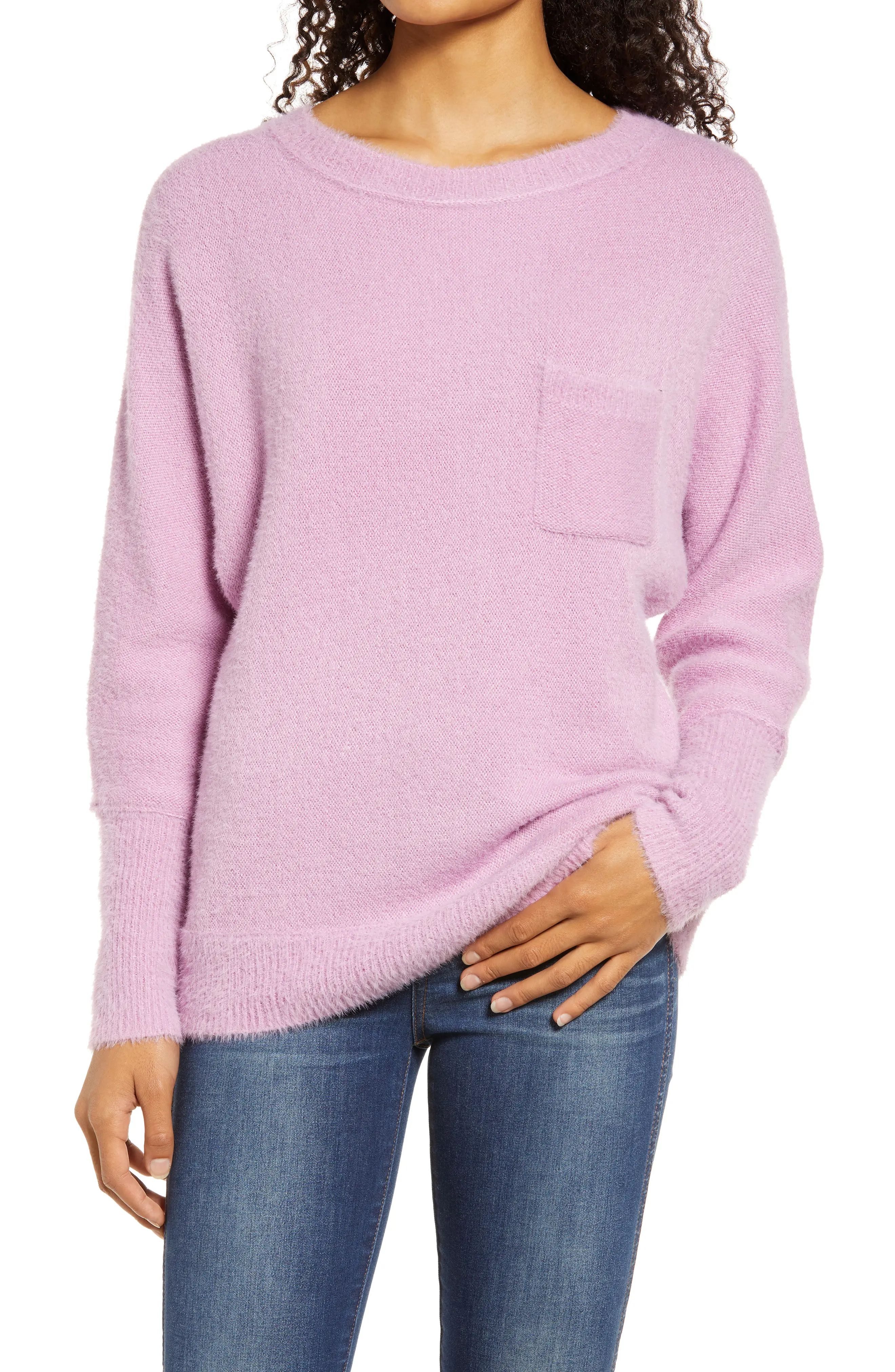 Caslon(R) Plush Dolman Sleeve Pullover, Size Xx-Large in Pink Gale at Nordstrom | Nordstrom