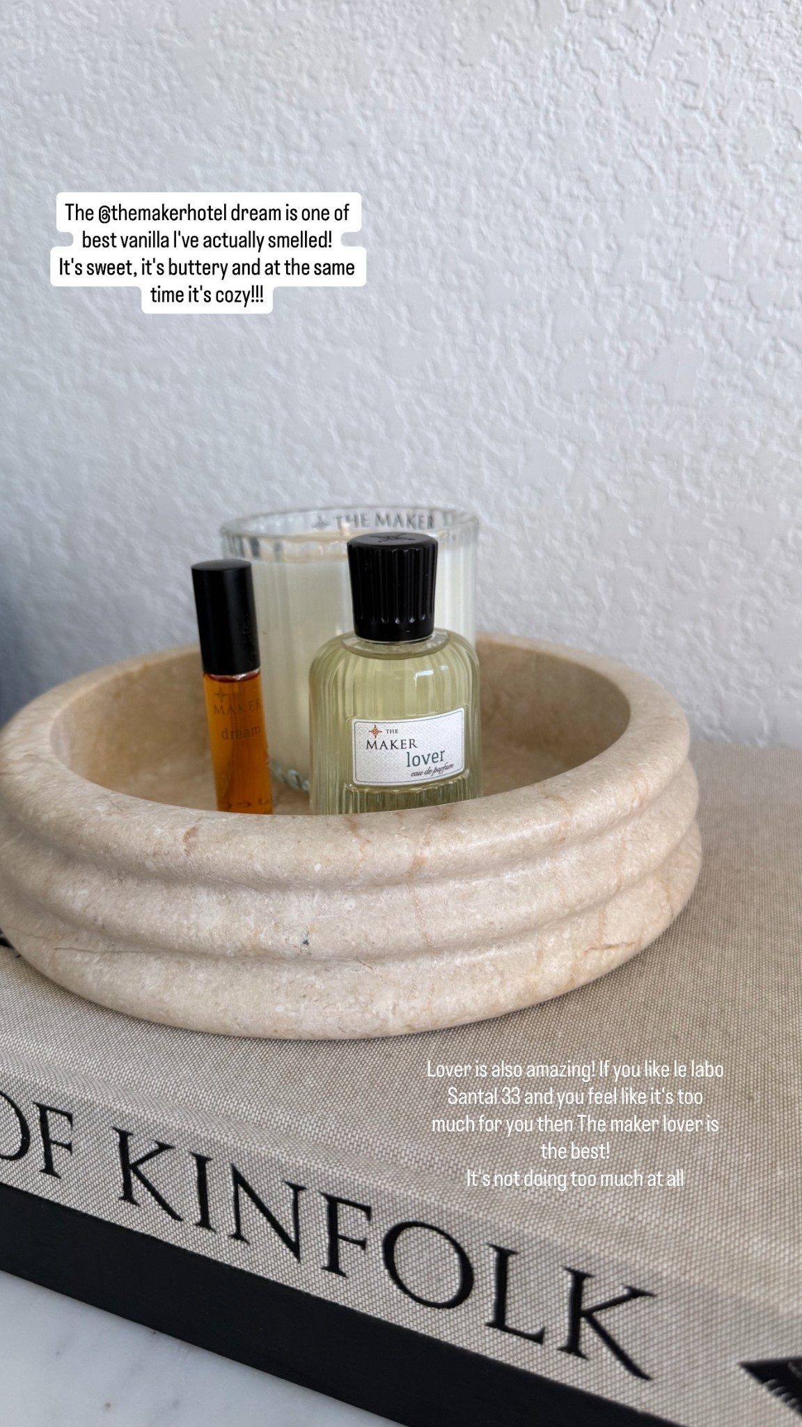 The maker vanilla and sandalwood perfume 

The @themakerhotel dream is one of best vanilla l've actually smelled!
It's sweet, it's buttery and at the same time it's cozy!!!

Lover is also amazing! If you like le labo Santal 33 and you feel like it's too much for you then The maker lover is the best!
It's not doing too much at all




#perfume #themaker 