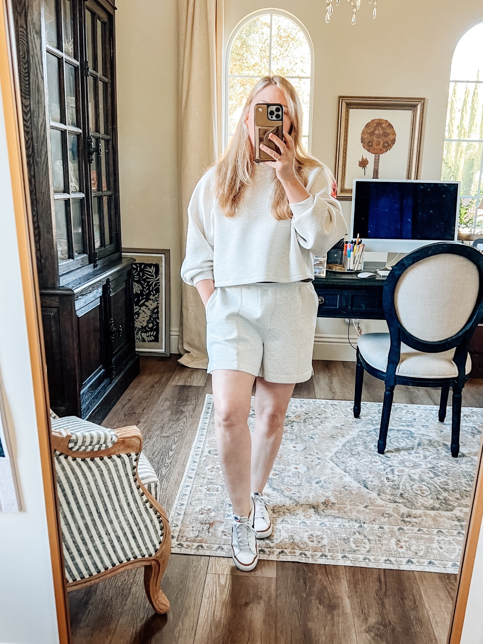 This set is soooo comfortable! The material is super soft and light weight. I also bought it in black and black coffee. It’s all on sale now! 💫 • Pictured color: oatmeal heather 

#LTKOver40 #LTKootd #LTKmomlife