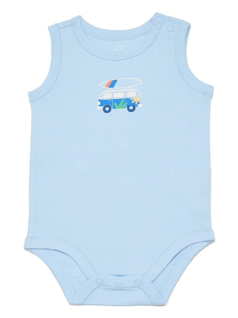 Wonder Nation Baby Boys Tank Bodysuit, Sizes 0-24 Months | Walmart (US)