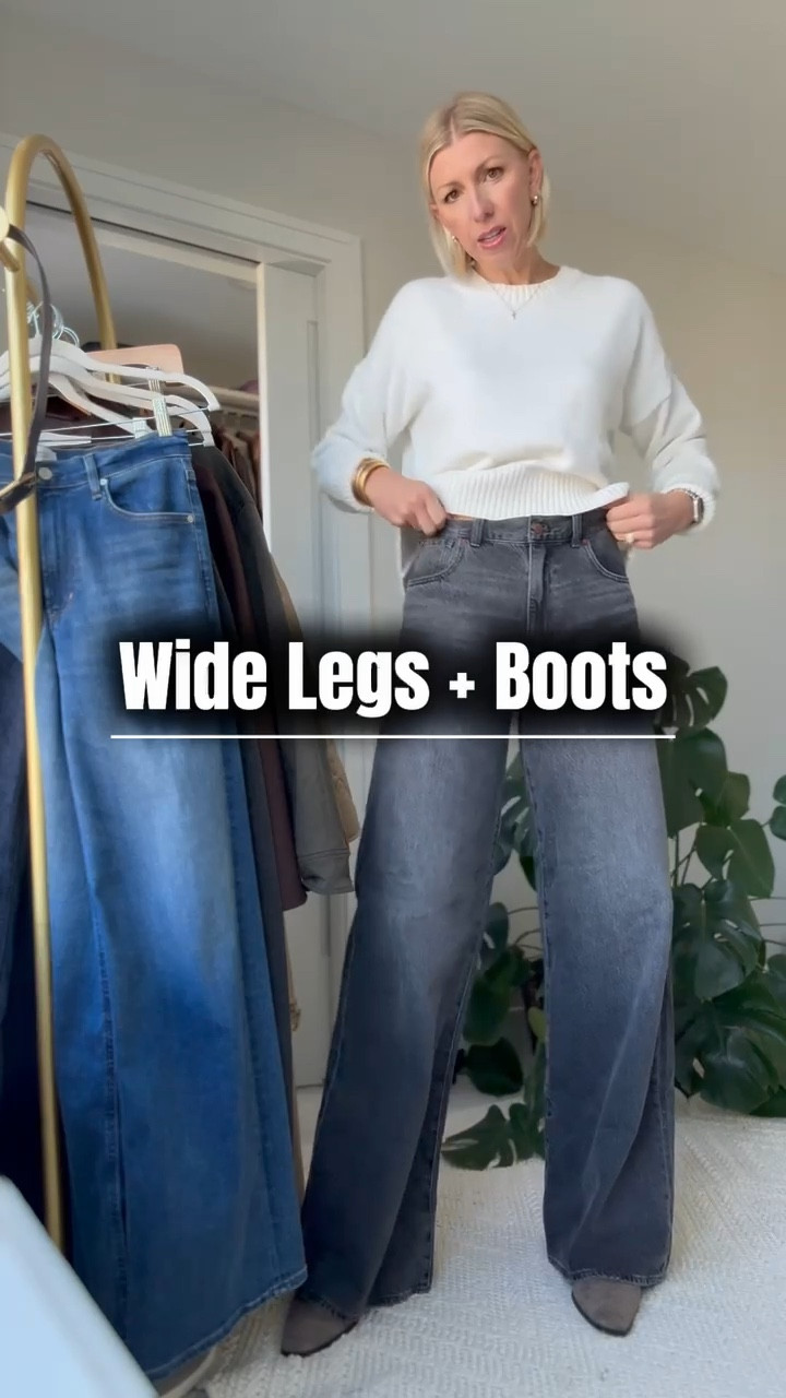 Love a good wide leg jean paired with boots! Added an oversized sweater and my go to barn jacket!

#LTKOver40 #LTKSeasonal #LTKStyleTip