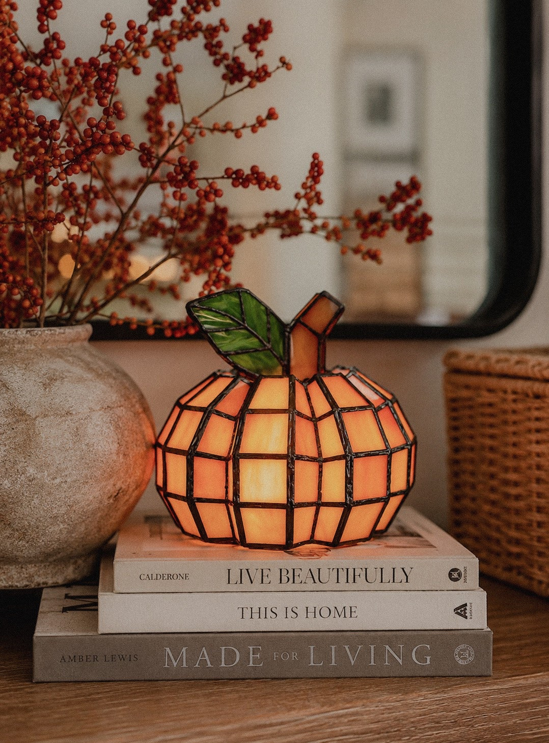 The cutest Amazon find just made my fall decorating so much cozier! 🧡✨ This stained glass pumpkin lamp gives off the prettiest warm glow and instantly makes an entryway, bookshelf, or coffee table feel ready for autumn. It’s one of those unique decor pieces that looks so much more expensive than it is—and I have a feeling it’ll sell out fast! 🎃🍁

✨ Shop this cozy Amazon fall find in my LTK before it’s gone!#LTKFall #AmazonHome #AmazonFinds #FallDecor #CozyHome #ModernOrganicHome #PumpkinDecor #HomeDecorFinds #FallHomeDecor

#LTKSeasonal #LTKSaleAlert #LTKHome