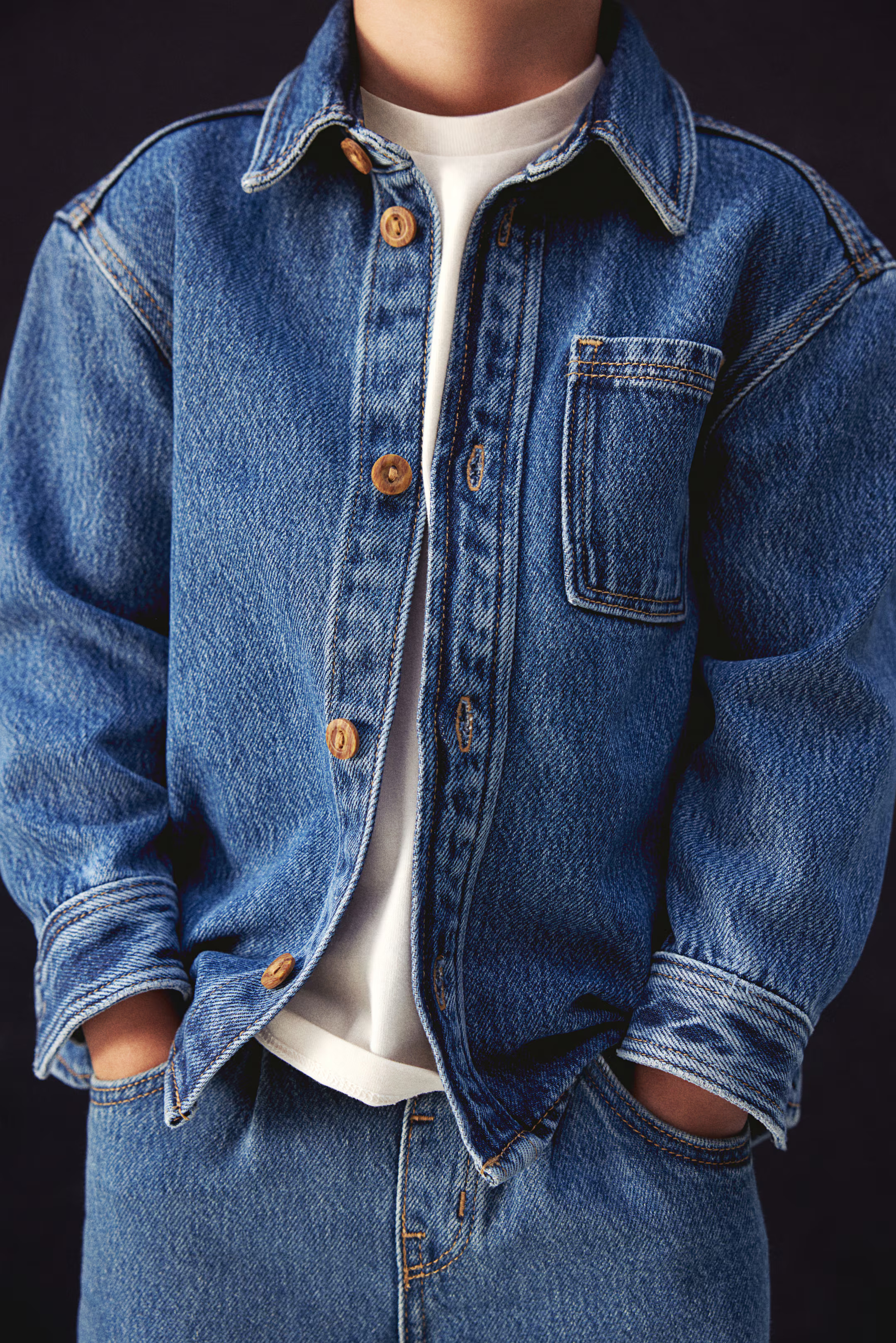 Cotton-blend Denim Overshirt | H&M (US + CA)