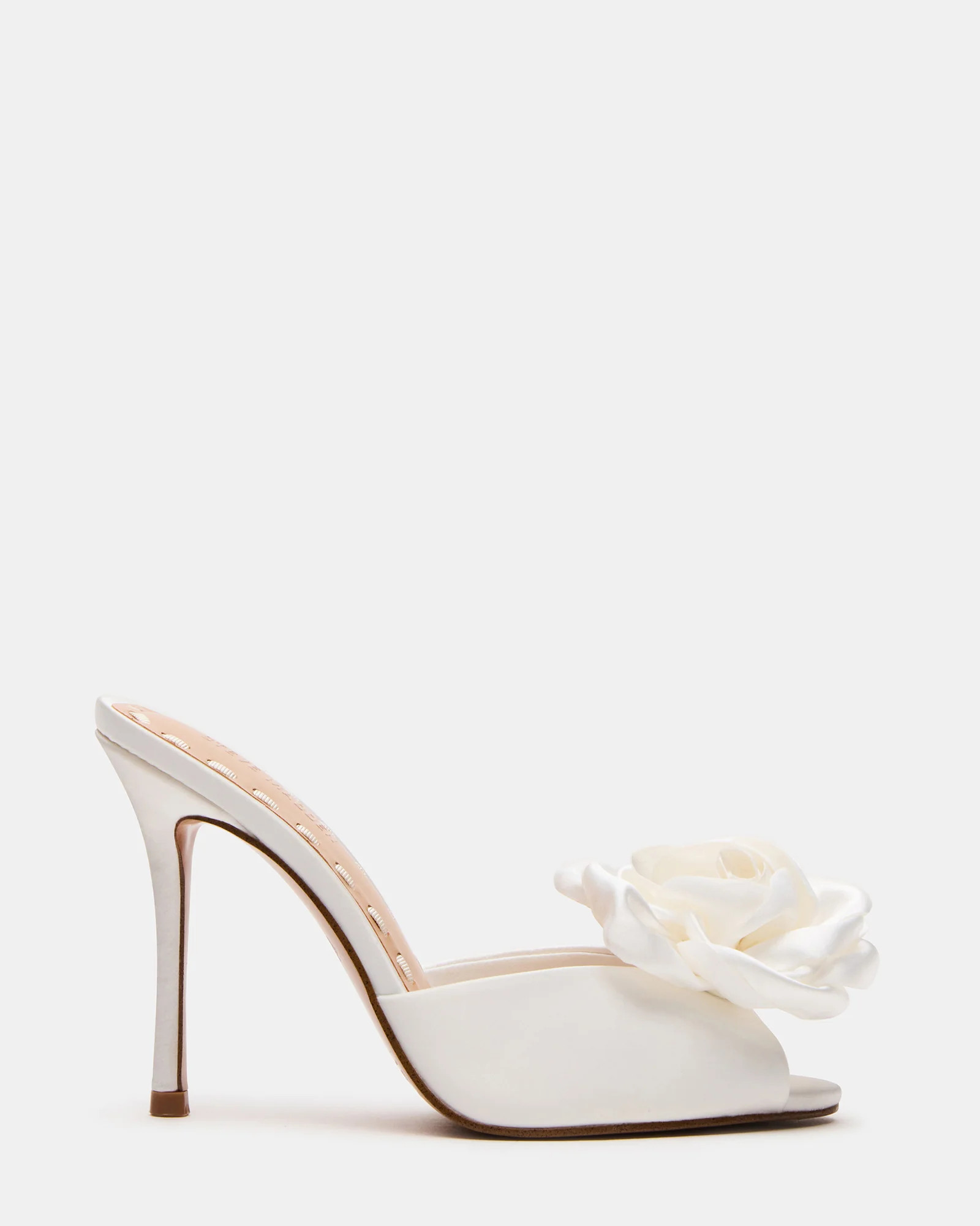 Steve Madden Women's Priya Flower Mule Heels - Ivory Satin - Size 6.5 | Steve Madden (US)