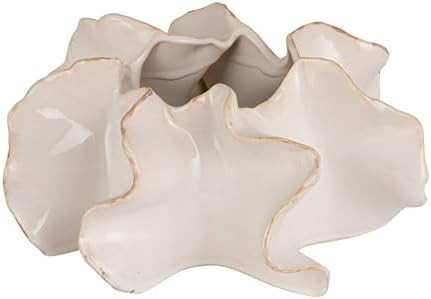 Bloomingville Stoneware Organic Shaped Planter in Reactive Glaze, White | Amazon (US)