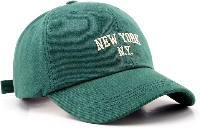 New York Embroidery Baseball Cap Cotton Trucker Dad Hat with Adjustable Buckle Visor Cap for Men ... | Amazon (US)