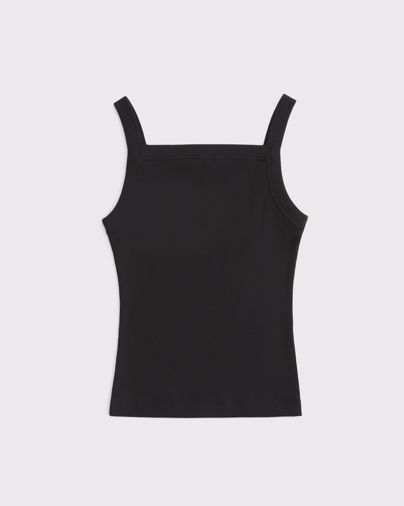 Abercrombie & Fitch Women's Rib Apron Tank in Black - Size XXS | Abercrombie & Fitch (US)