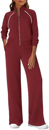 PRETTYGARDEN Womens 2 Piece Outfits Sweatsuits 2026 Fall Full Zip Sweatshirts Workout Pants Match... | Amazon (US)