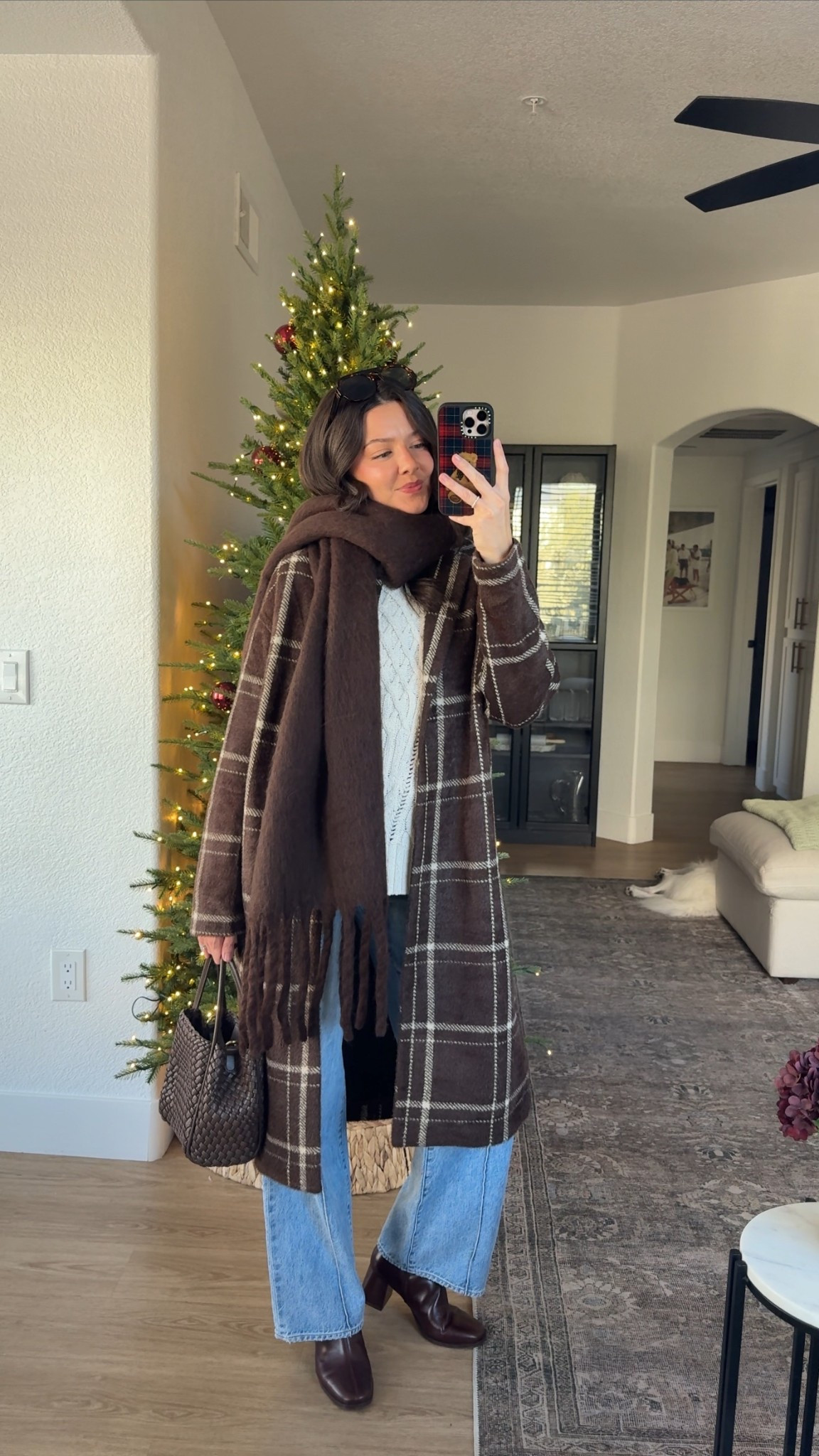 I’m 5’7 wearing size small in the coat, medium in the sweater and true size 25 reg in the jeans 

#LTKHoliday #LTKSeasonal #LTKootd