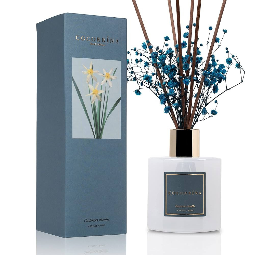 Cocorrína Premium Reed Diffuser Set with Preserved Baby's Breath & Cotton Stick Cashmere Vanilla... | Amazon (US)