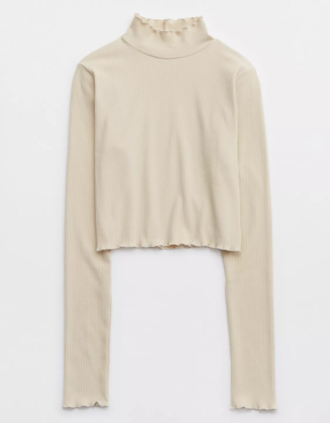 Aerie Long Sleeve Cropped Mock Neck T-Shirt | American Eagle Outfitters (US & CA)