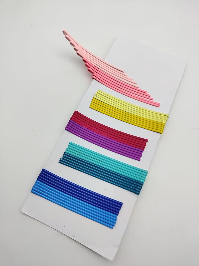 Purple Mart's Colorful Bobby pins (Multi), Multicolor pack of 50, Solid pins, Tale, Green, Blue, ... | Amazon (US)