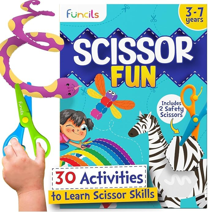 Funcils Toddler Scissor Skills - Art Supplies & Crafts Kit for Kids, Safety Scissors, Fine Motor ... | Amazon (US)