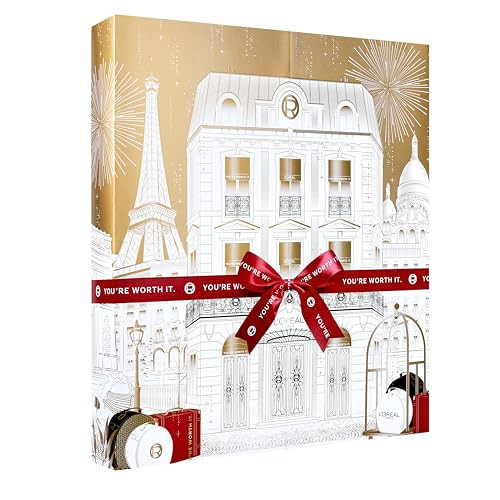 L'Oreal Paris 24 Day Beauty Advent Calendar 2025, Holiday Gift Set Includes Deluxe-Sized and Miniature Makeup, Skincare and Haircare Products | Amazon (US)