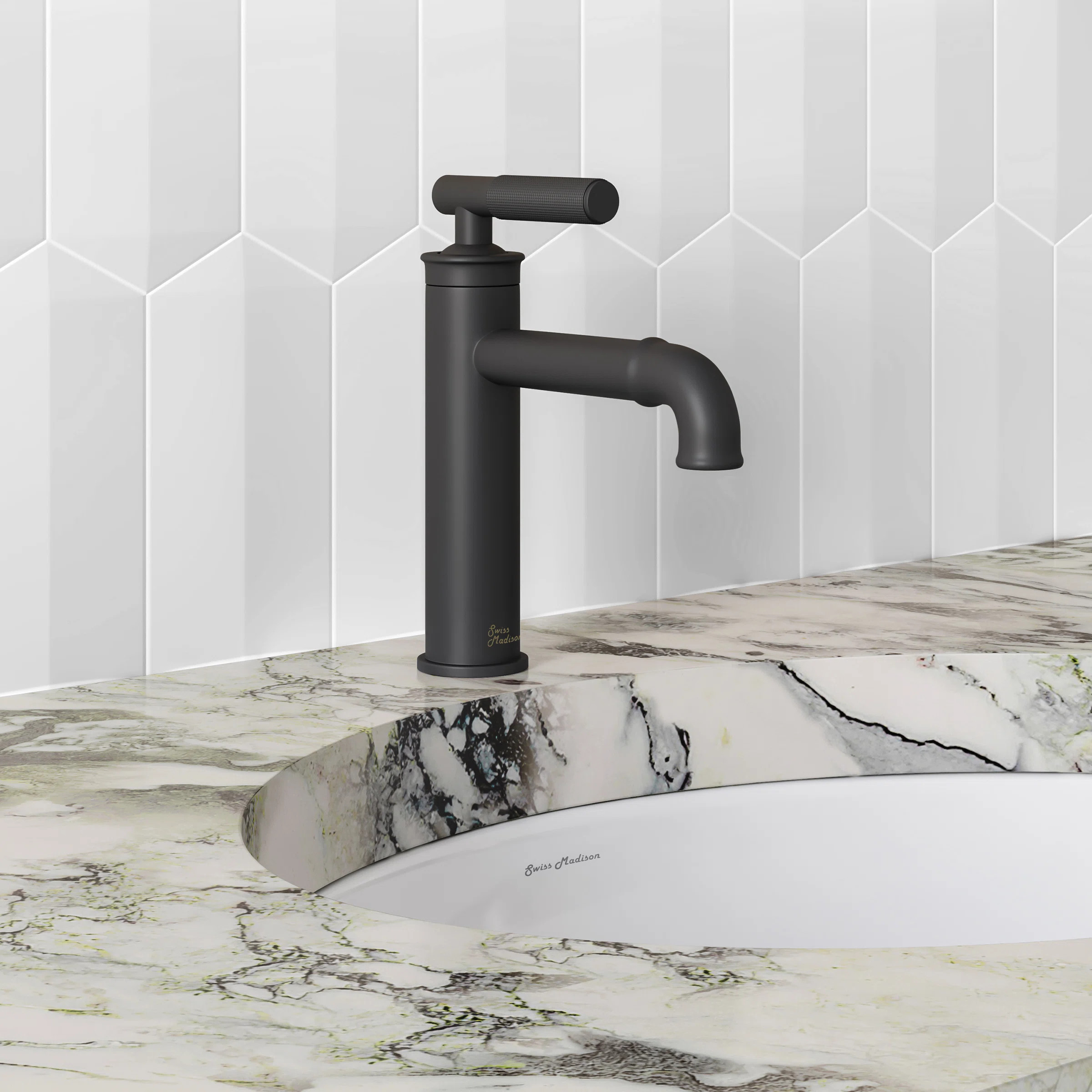 Avallon Single Hole, Single-Handle Sleek, Bathroom Faucet in Matte Black SM-BF90MB | Wayfair North America
