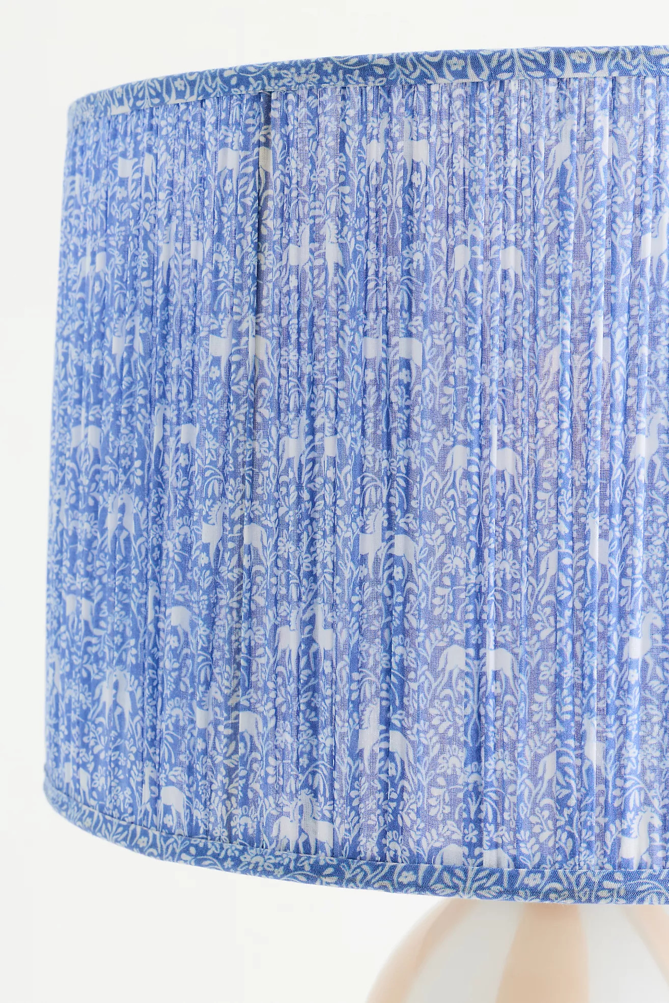 Ruched Printed Fabric Drum Lampshade | Anthropologie (US)