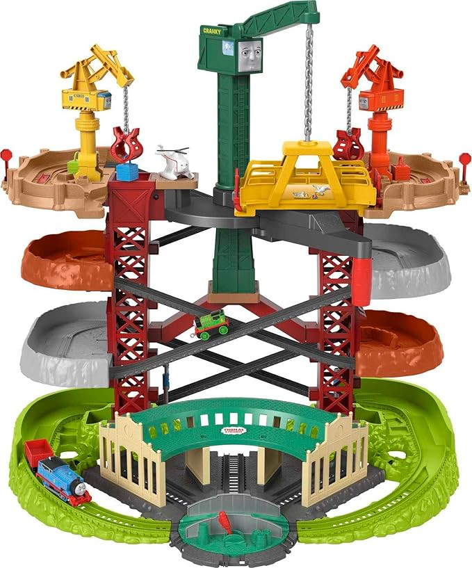 Thomas & Friends Multi-Level Track Set Trains & Cranes Super Tower With Thomas & Percy Engines Pl... | Amazon (US)