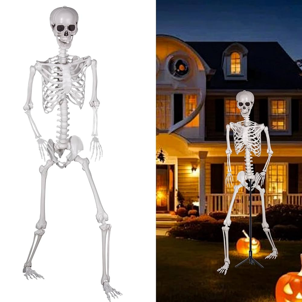 7.9ft Halloween Full Size Skeleton, Realistic Giant Human Skeleton Bones with Full Body Posable J... | Amazon (US)