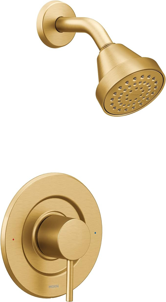 Moen Align Brushed Gold Pressure Balancing Modern Shower Trim Kit with Showerhead and Shower Leve... | Amazon (US)