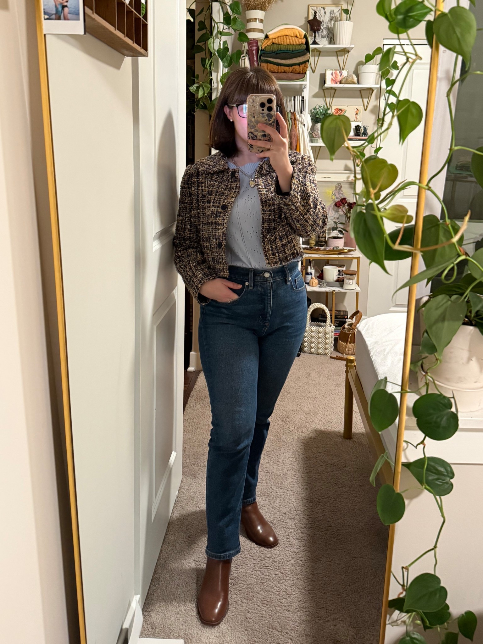 I didn’t want to wear tights, so I pulled on some denim. Didn’t feel quite right for the first day of spring. OOTD 3.20.25

#LTKStyleTip #LTKPetite #LTKWorkwear