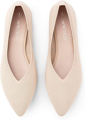AprCoco Womens Ballet Pointed Toe Knit Flats Lightweight Washable Slip On Flats Shoes for Women C... | Amazon (US)
