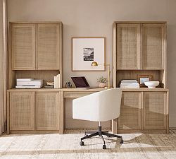 Marina Cane Storage Cabinet Desk (108") | Pottery Barn (US)