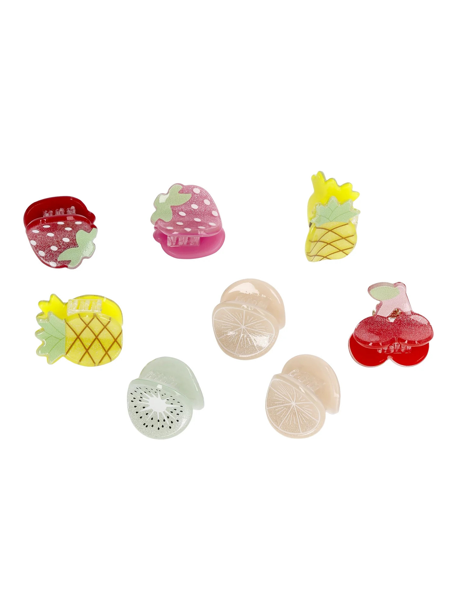 No Boundaries 8-Piece Women's Fruit Mini Hair Claw Clips Set | Walmart (US)