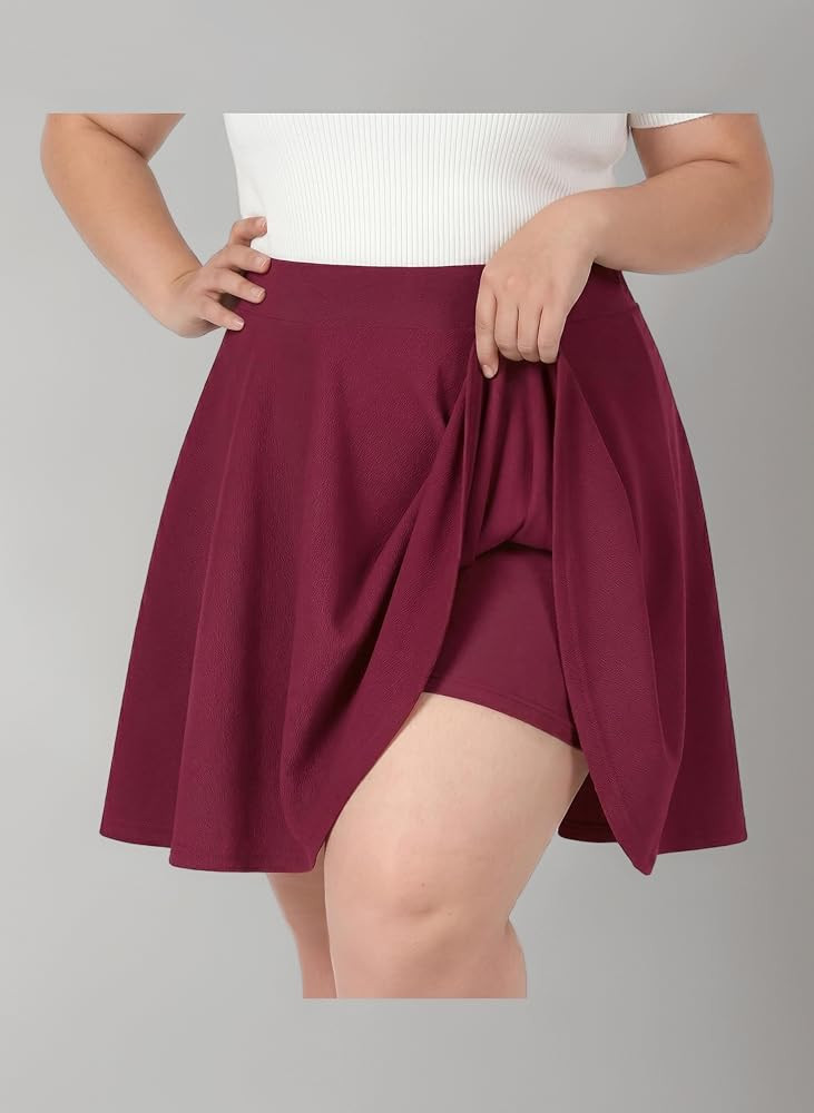 TRIWORKS Elegante Rock mit Hose Drunter Basic Hohe Taille Hosenrock | Amazon (DE)