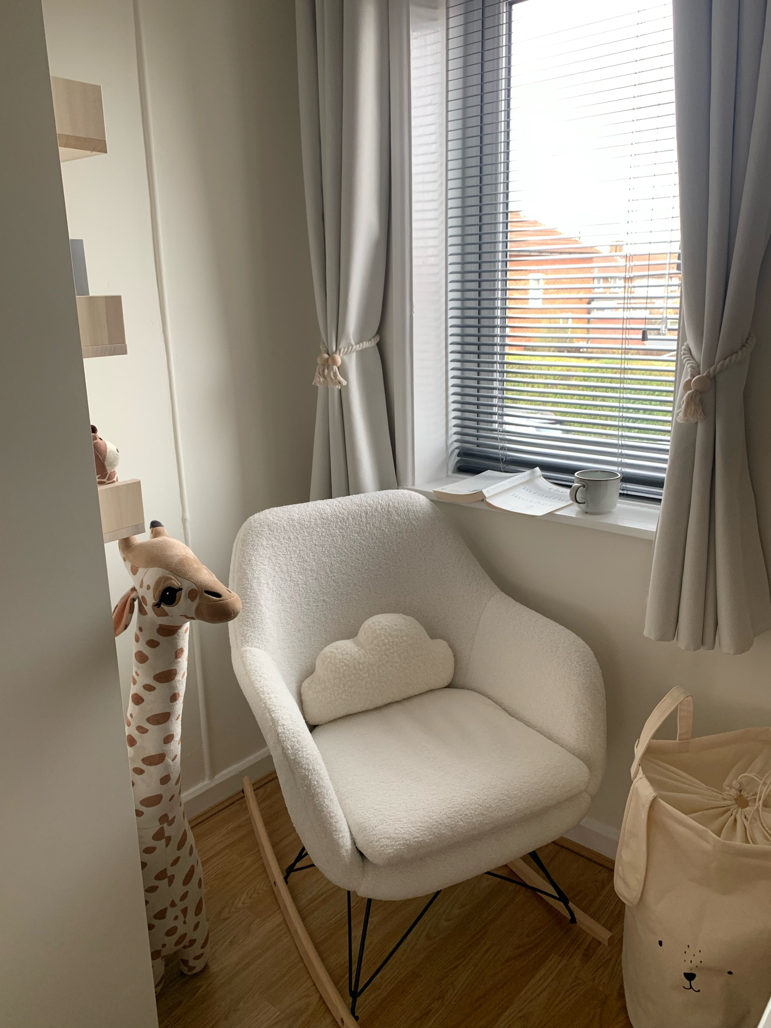 Baby room decor. Neutral baby nursery ☁️ 

Home decor. Kids room. Children’s decor. Storage basket. Rocking chair. Nursing chair. Boucle, Sherpa chair. Dunelm. H&M. Amazon finds. 

#LTKhome #LTKbaby #LTKnursery #babynursery #babyroom #LTKkids #LTKunder50 #LTKunder100 

#LTKbaby #LTKhome #LTKkids