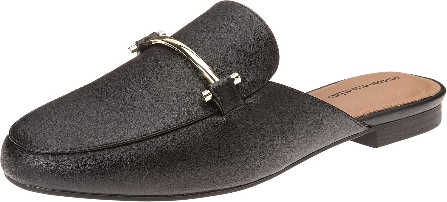 Amazon Essentials Women's Slip-on Backless Buckle Mule Loafer, Beige Crocodile Leather | Amazon (US)