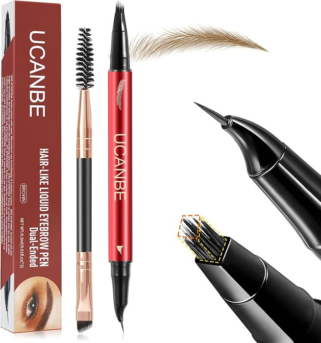 UCANBE Dual-Ended Microblading Eyebrow Pencil for Women, 2 in 1 Waterproof Brow Pen with Curved T... | Amazon (CA)