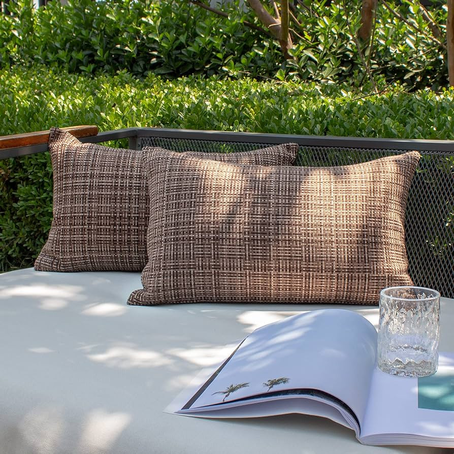 Kevin Textile Pack of 2 Decorative Outdoor Waterproof Throw Pillow Covers Lumbar Pillowcases Mode... | Amazon (US)