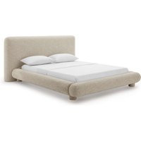 Adonis Modern Low Profile Woven Fabric Upholstered Platform Bed Woven Palo-Clay Beige Multi / King Size | Eternity Modern