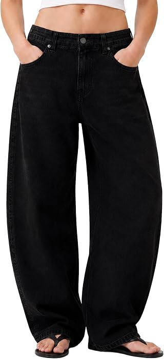 Zylioo Tall Barrel Jeans for Women 32"/34" Inseam Mid Rise Denim | Amazon (US)