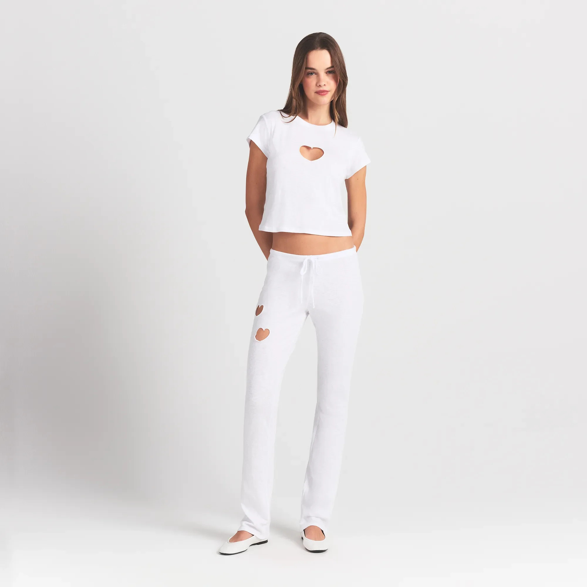 SKIMS Heart Baby T-Shirt | White | Medium | Worn In Jersey | SKIMS (US)