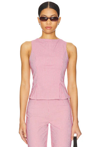 Drea Peplum Top in Red | Revolve Clothing (Global)