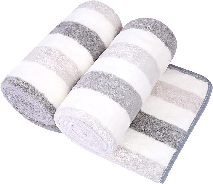 JML Microfiber Bath Towels, Bath Towel 2 Pack(30" x 60"), Oversized, Soft, Super Absorbent and Fa... | Amazon (US)