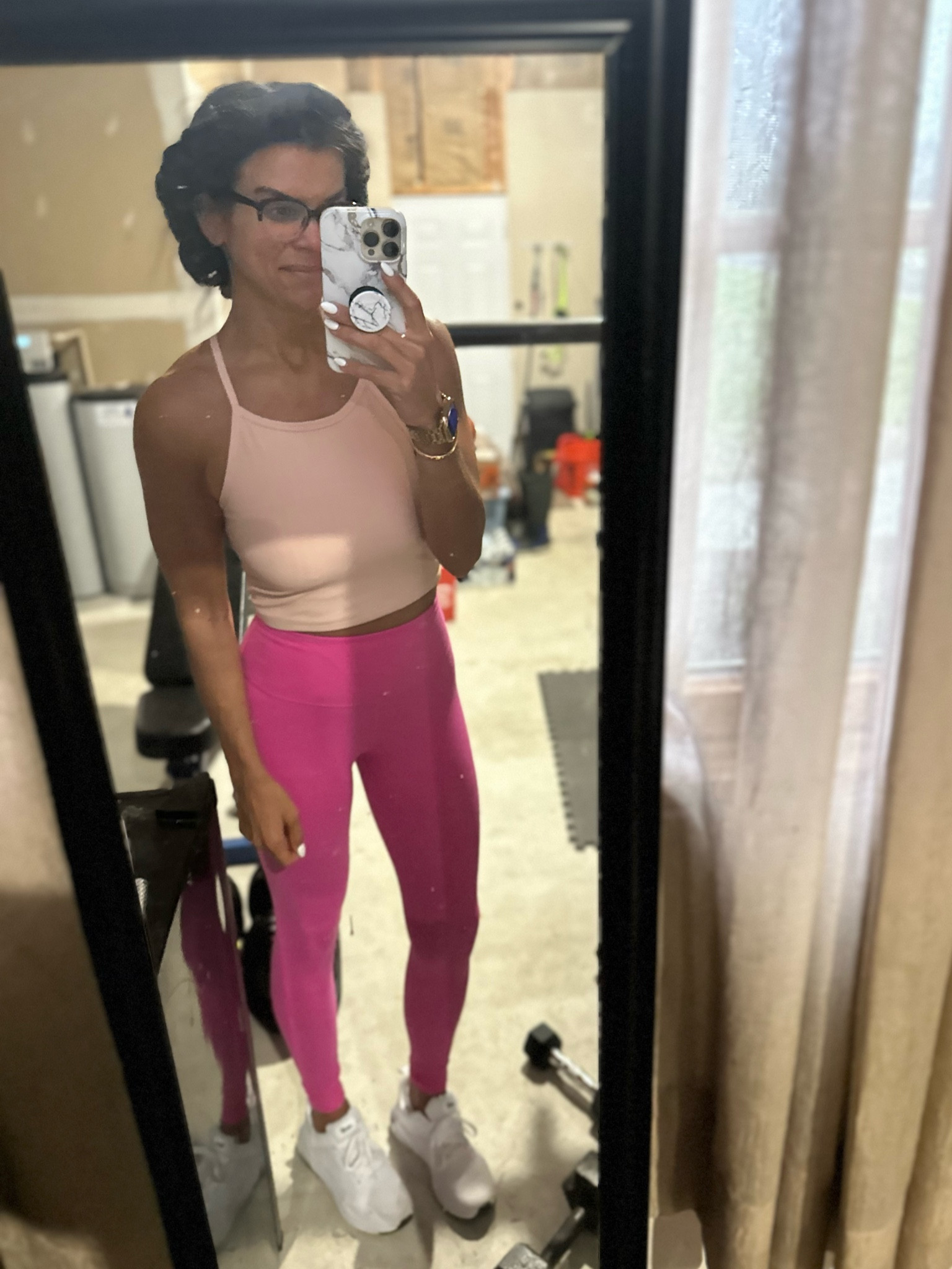 Workout ootd 
Size medium in tank (also have small and prefer it) 
Size xs in leggings 
Sneakers tts 

#LTKfitness #LTKfindsunder100 #LTKsalealert