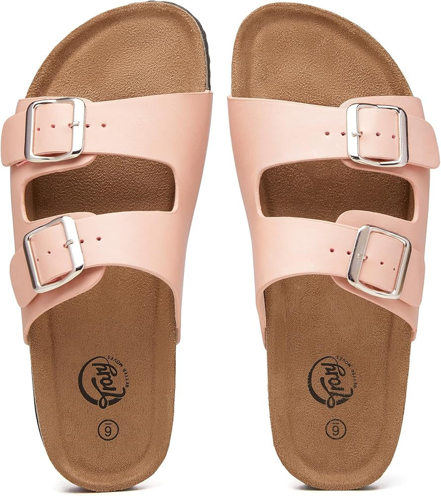 Trary Women's Sandals Cork Footbed Slide Sandals Comfortable Slip On Slides Summer Beach Flip Flo... | Amazon (US)