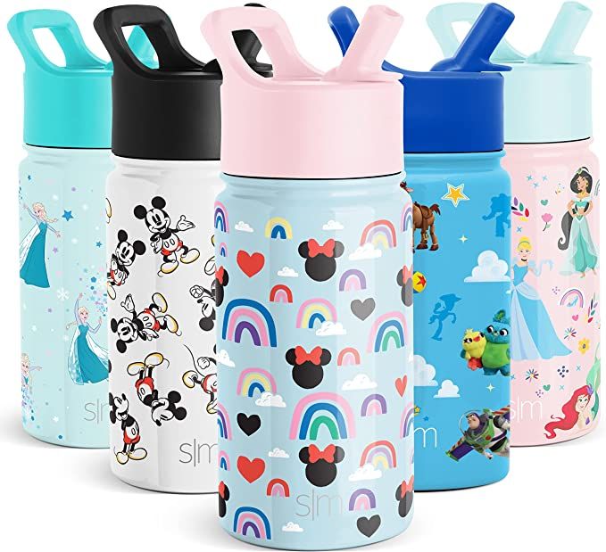 Simple Modern Disney Minnie Mouse Kids Water Bottle with Straw Lid | Reusable Insulated Stainless... | Amazon (US)