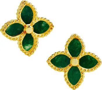 18K Gold Vermeil Agate Flower Stud Earrings | Nordstrom Rack